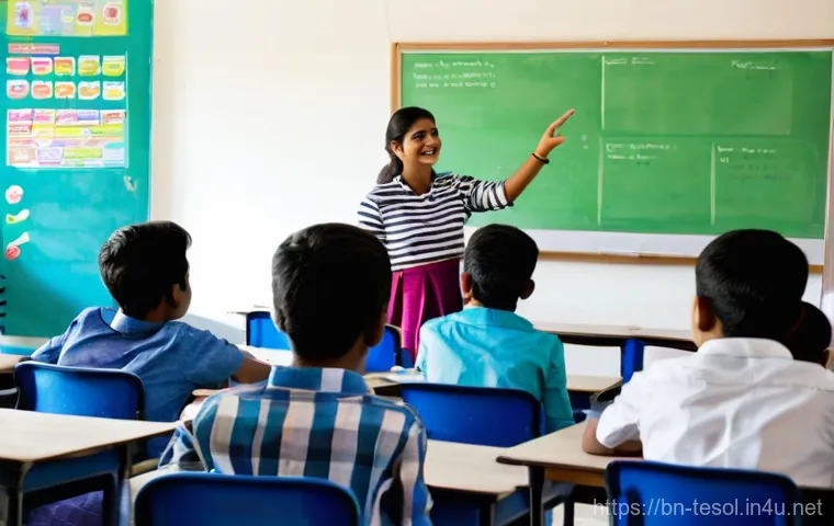 TESOL 강사의 자주 묻는 질문 - Image Prompt 1: Dynamic TESOL Classroom in Bangladesh**