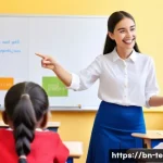 TESOL 자격증으로 영어 캠프 운영 - **Prompt: Engaging TESOL Classroom Interaction**
    "A brightly lit, modern classroom filled with n...