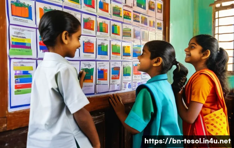 TESOL 강사가 추천하는 유용한 팁 - A detailed classroom scene in a vibrant Bengali school setting where a diverse group of enthusiastic...