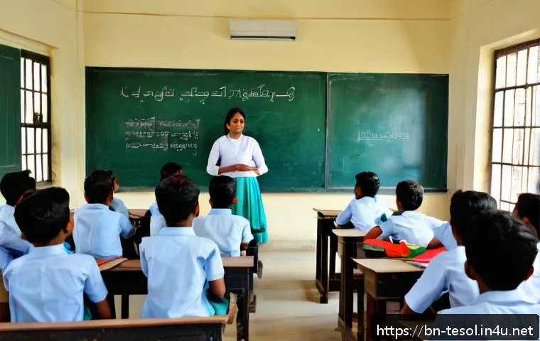 TESOL 교육에서 피드백 제공 기법 - A vibrant classroom scene in Bangladesh with Bengali students actively engaged in diverse learning a...