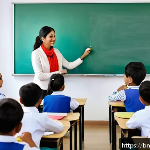 TESOL 강사 지원을 위한 자기소개서 작성 - A professional TESOL teacher preparing a vibrant and engaging lesson plan in a cozy, modern classroo...